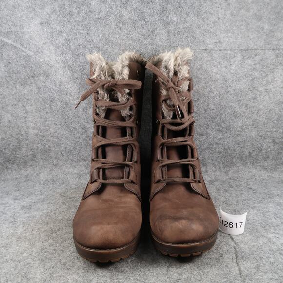 Abeo Shoes Womens 10 Boots Helena Leather Winter Waterproof Snow Warm Lace Up - Picture 2 of 14